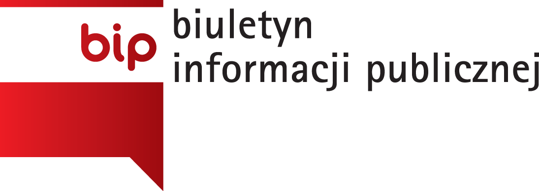 Logo Strony Głównej Biuletynu Informacji Publicznej - Flaga Polski z napisem "bip" oraz napisem z prawej strony "biuletyn informacji publicznej"